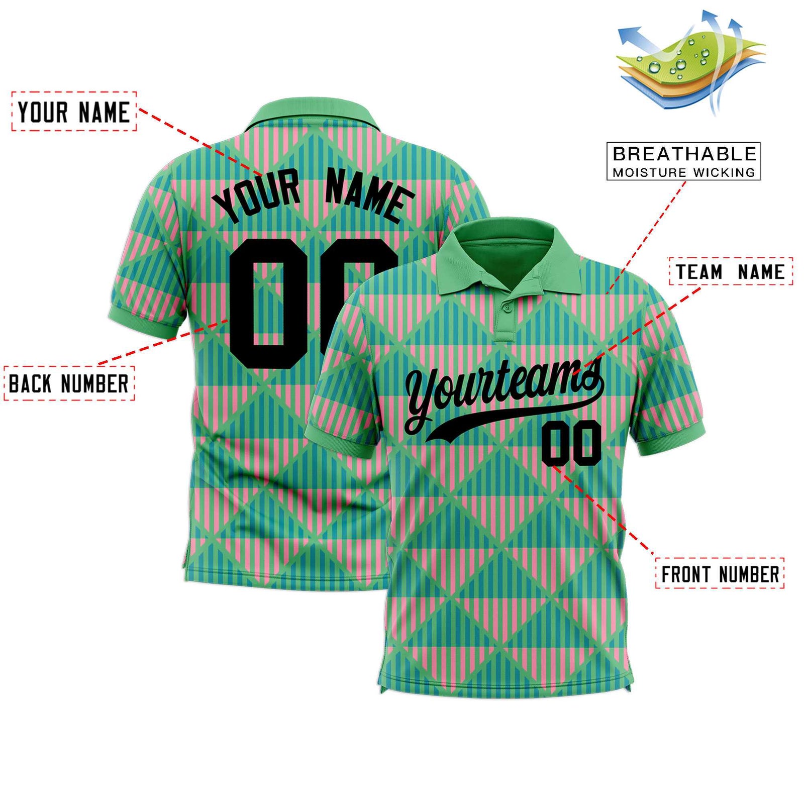 Custom Bright Green Lingge Sunshine Polo Shirts