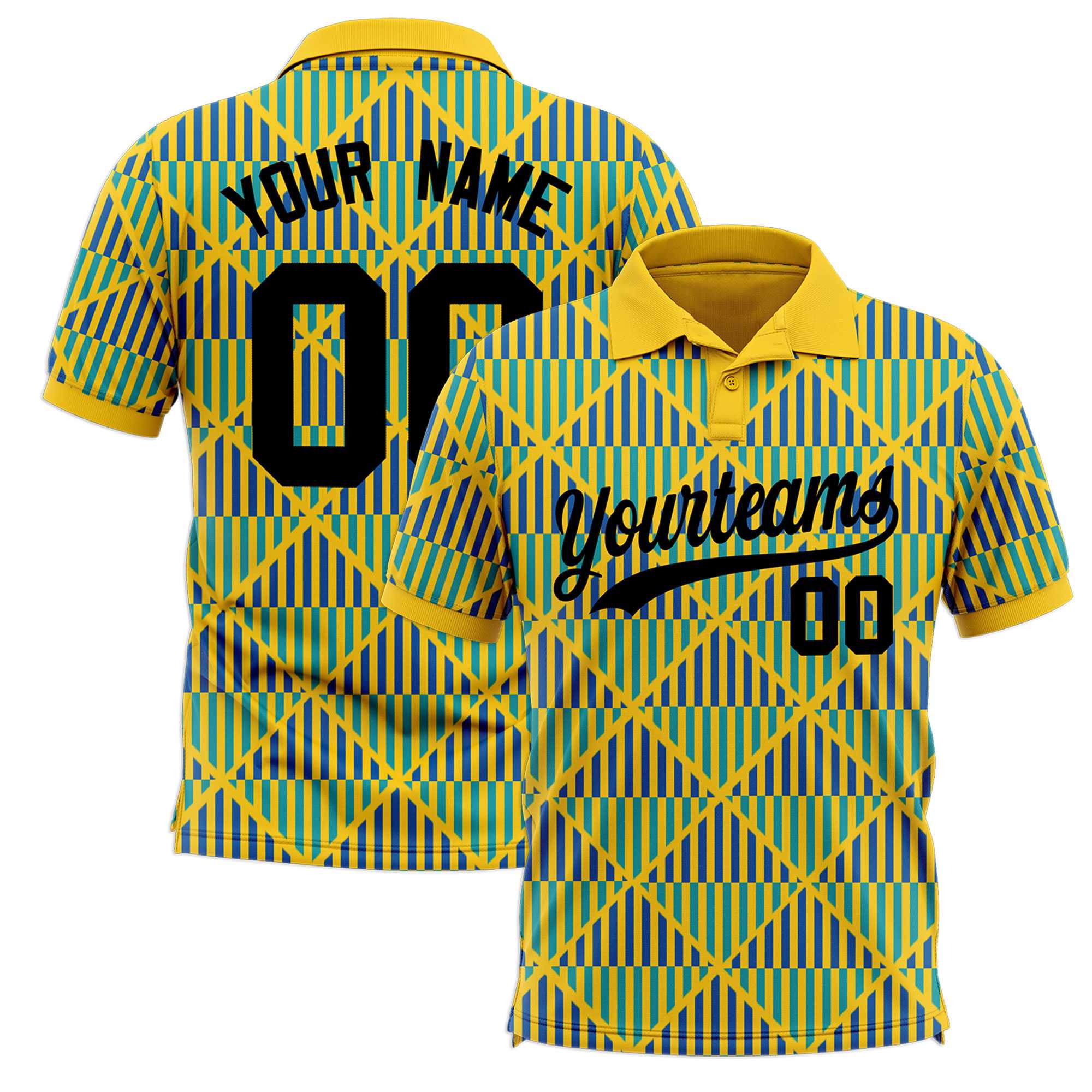 Custom Gold Lingge Sunshine Polo Shirts