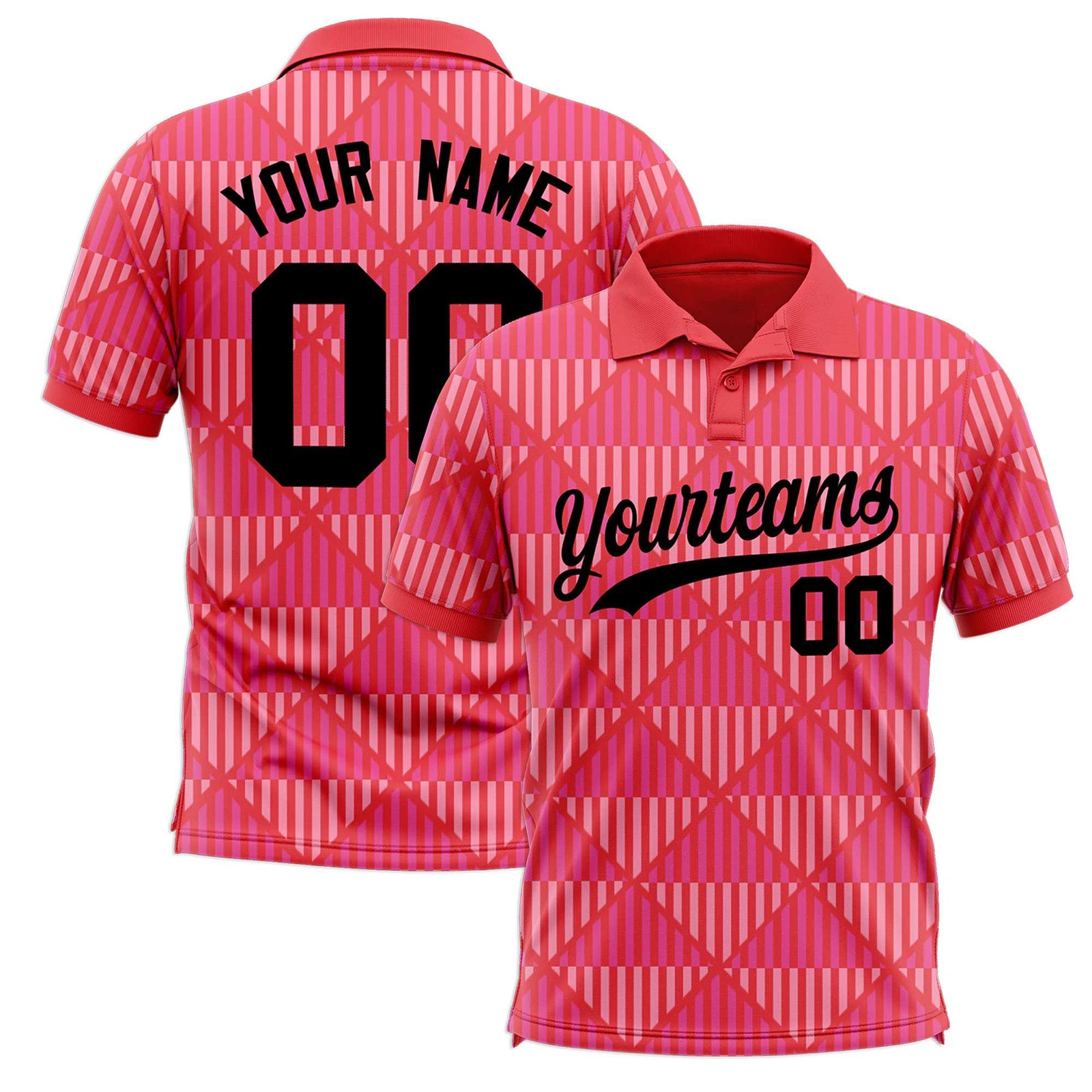 Custom Light Red Lingge Sunshine Polo Shirts