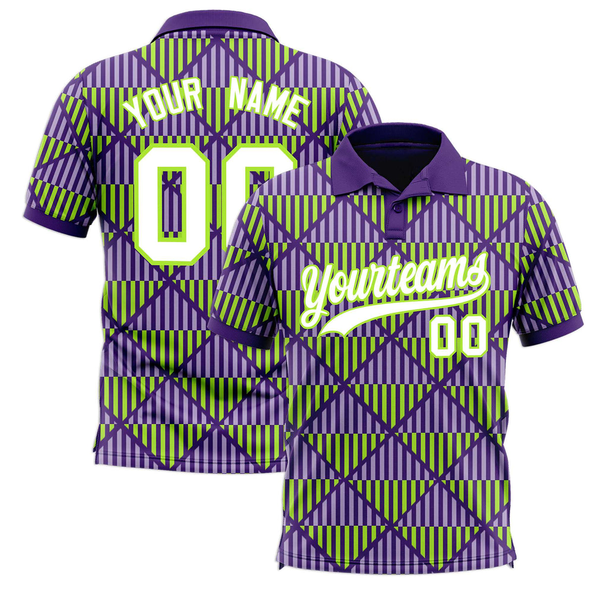 Custom Purple Lingge Sunshine Polo Shirts