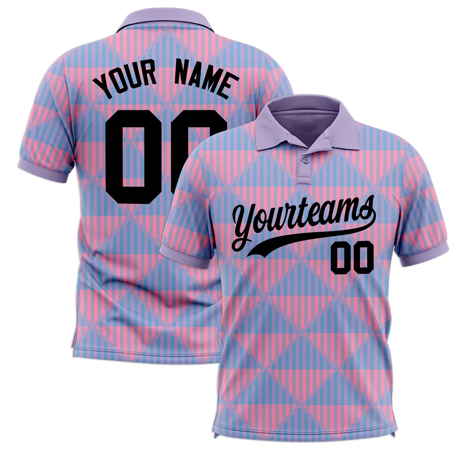 Custom Light Purple Lingge Sunshine Polo Shirts