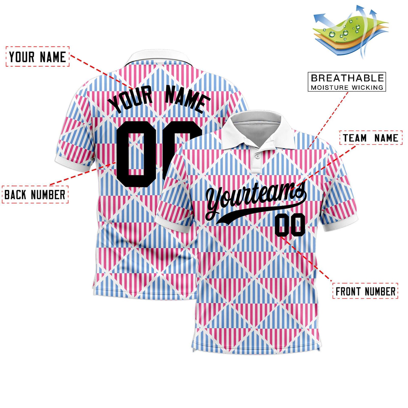 Custom White Lingge Sunshine Polo Shirts