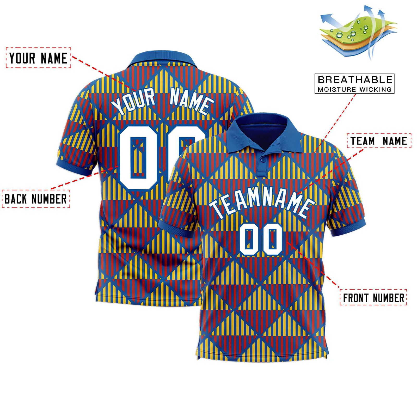 Custom Royal Lingge Sunshine Polo Shirts