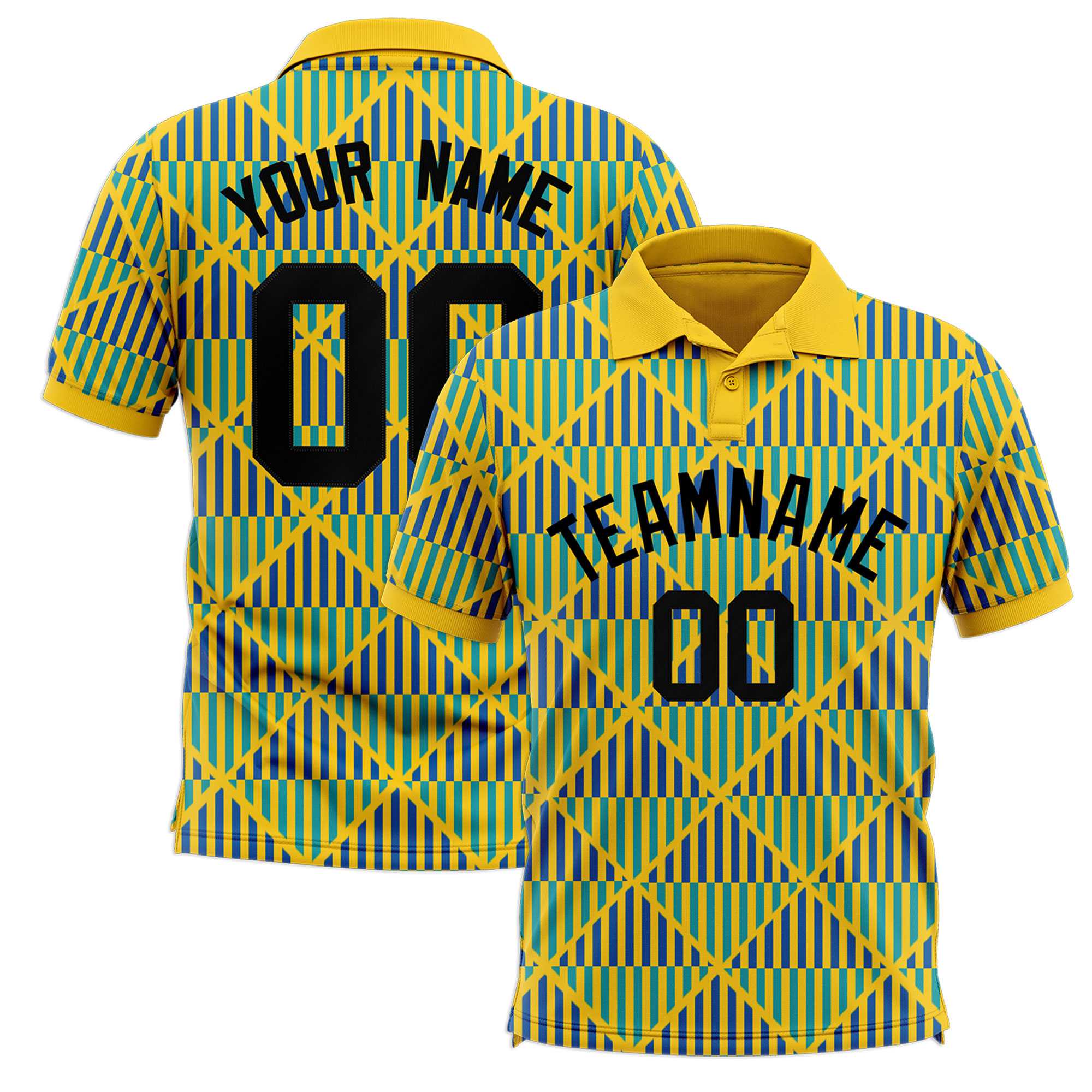 Custom Gold Lingge Sunshine Polo Shirts