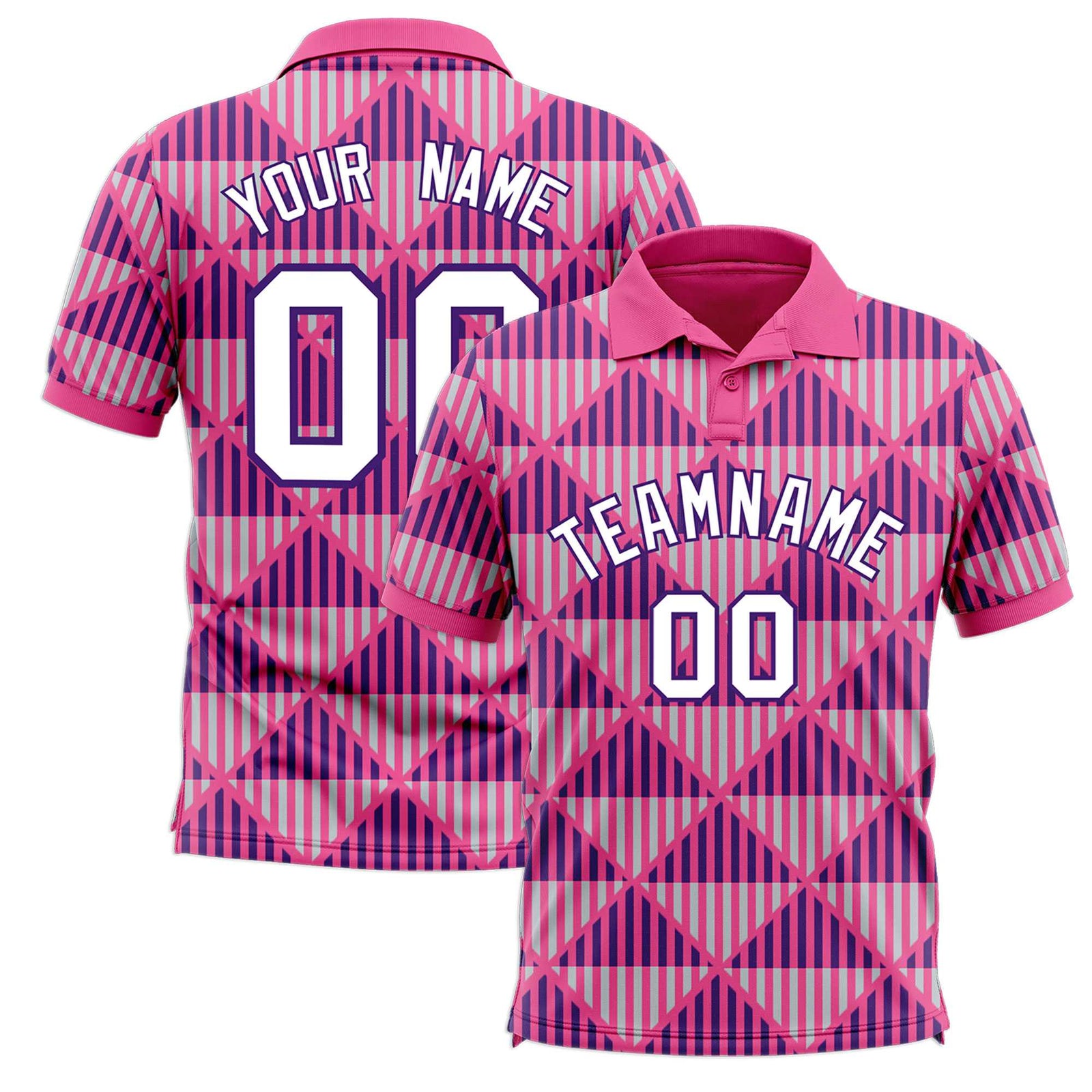 Custom Pink Lingge Sunshine Polo Shirts