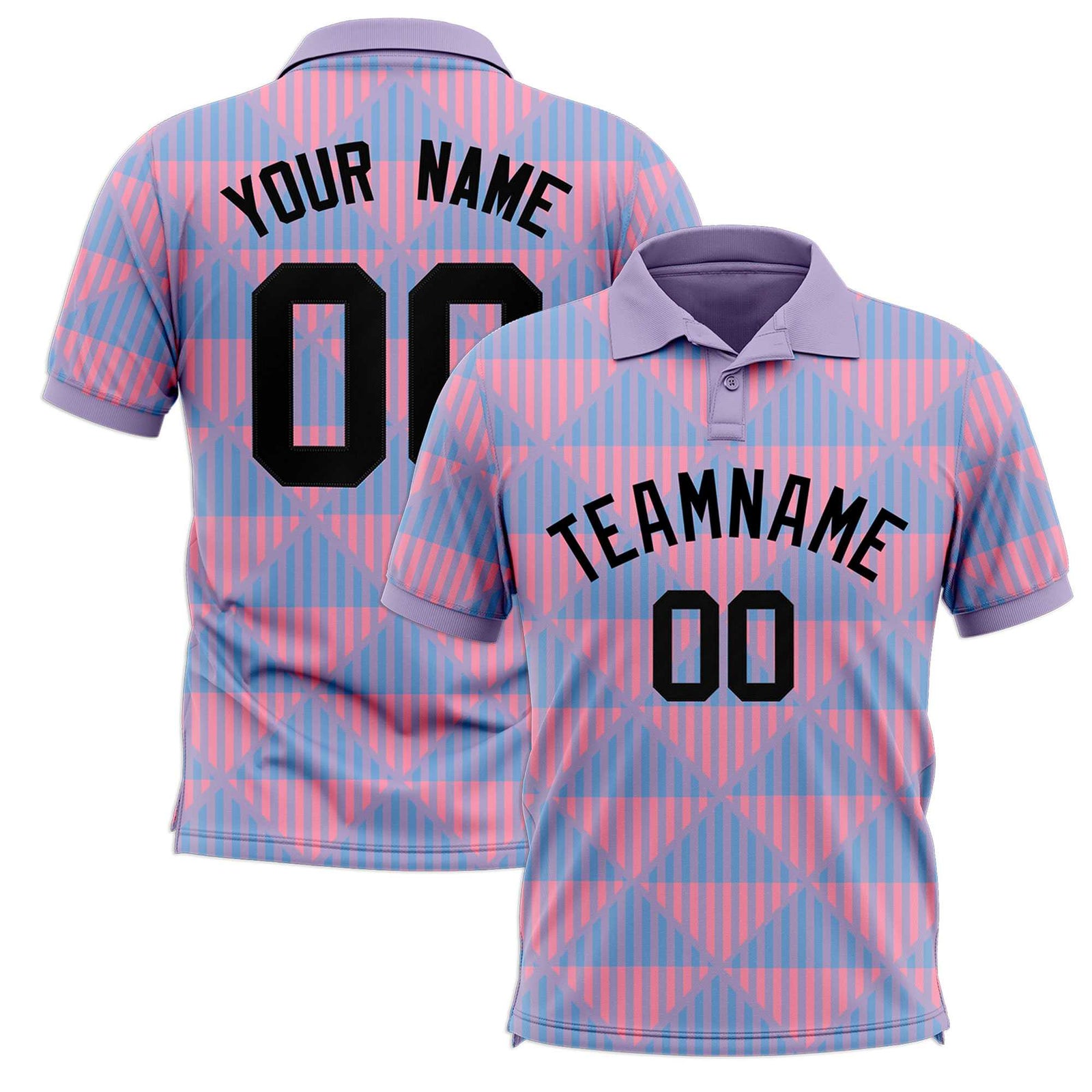 Custom Light Purple Lingge Sunshine Polo Shirts