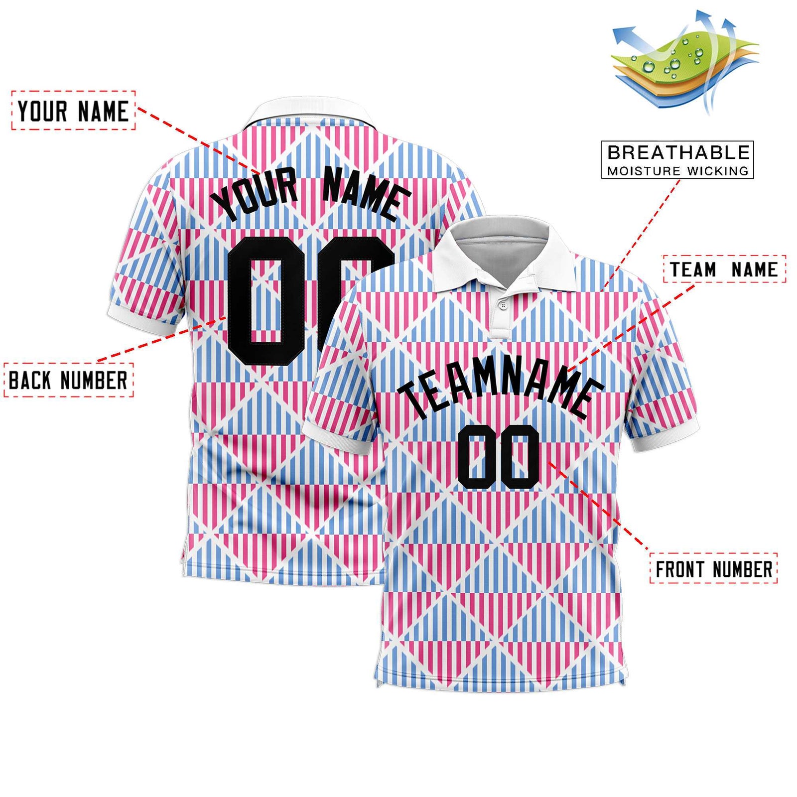 Custom White Lingge Sunshine Polo Shirts