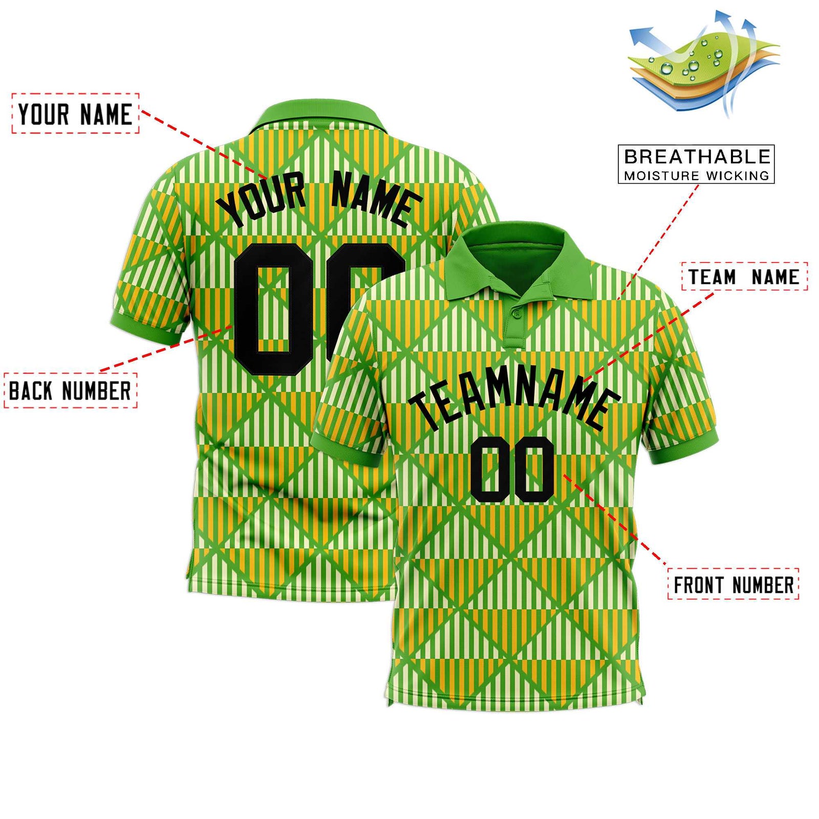 Custom Light Green Lingge Sunshine Polo Shirts