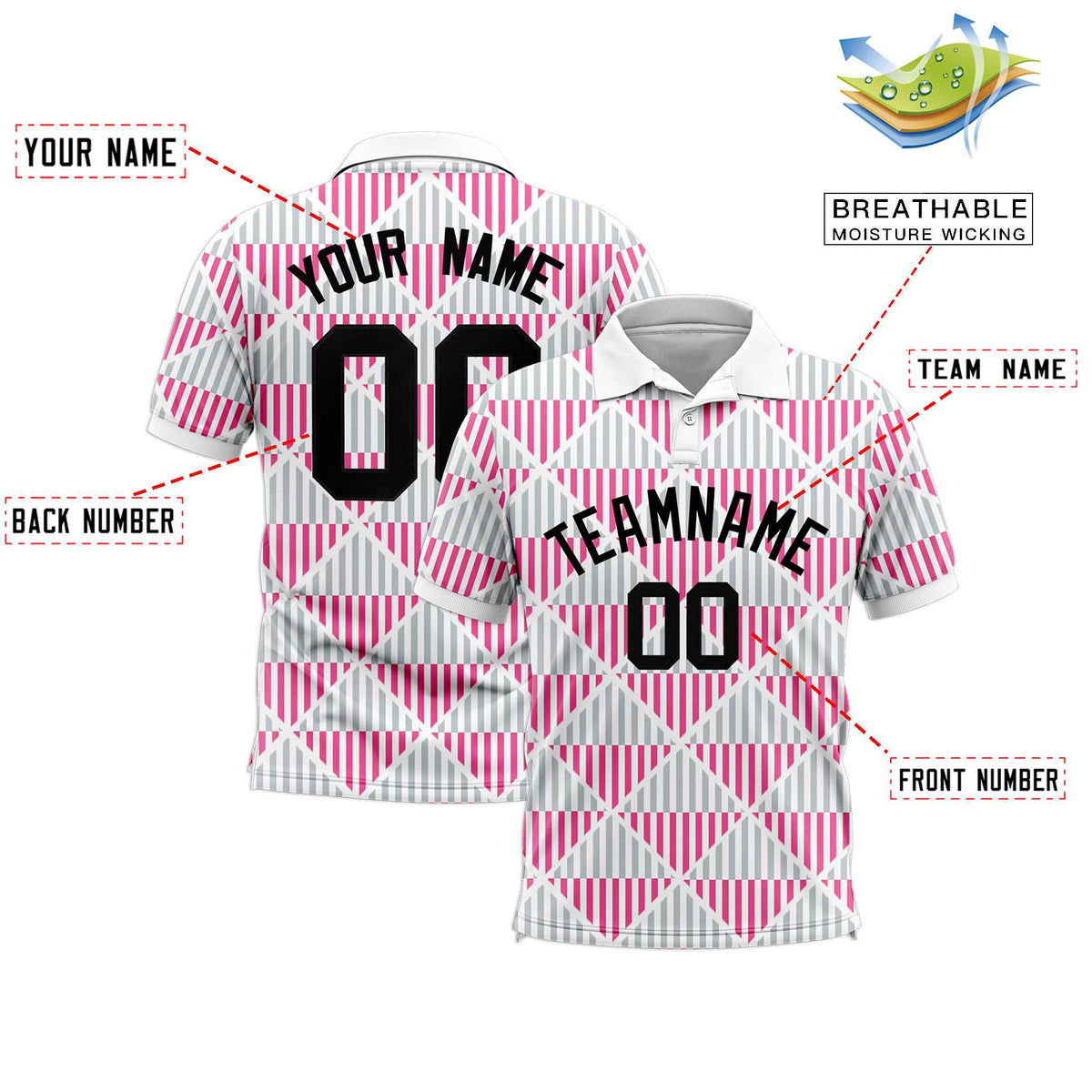 Custom White Lingge Sunshine Polo Shirts