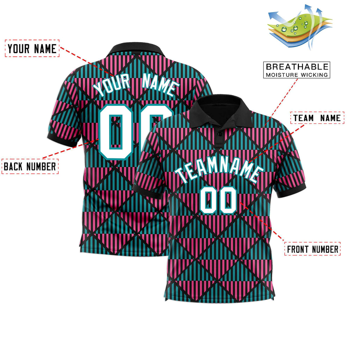 Custom Black Lingge Sunshine Polo Shirts