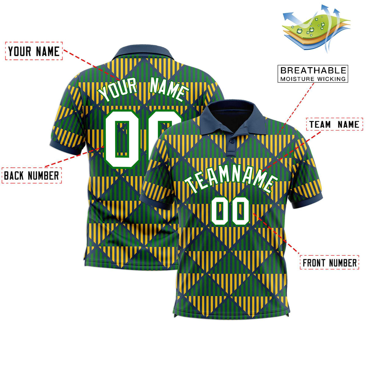 Custom Midnight Blue Lingge Sunshine Polo Shirts