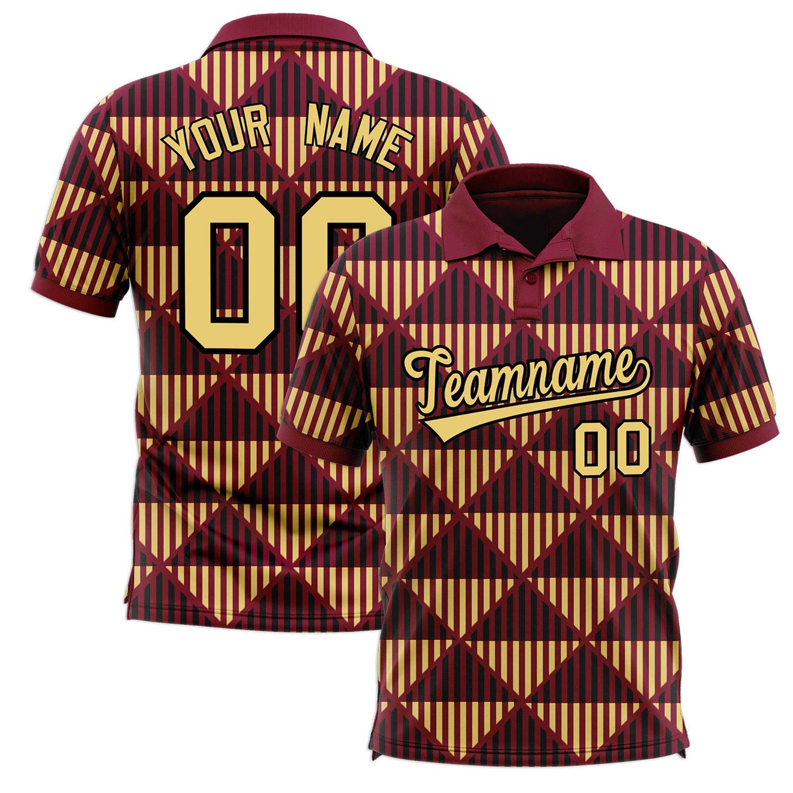 Custom Crimson Lingge Sunshine Polo Shirts