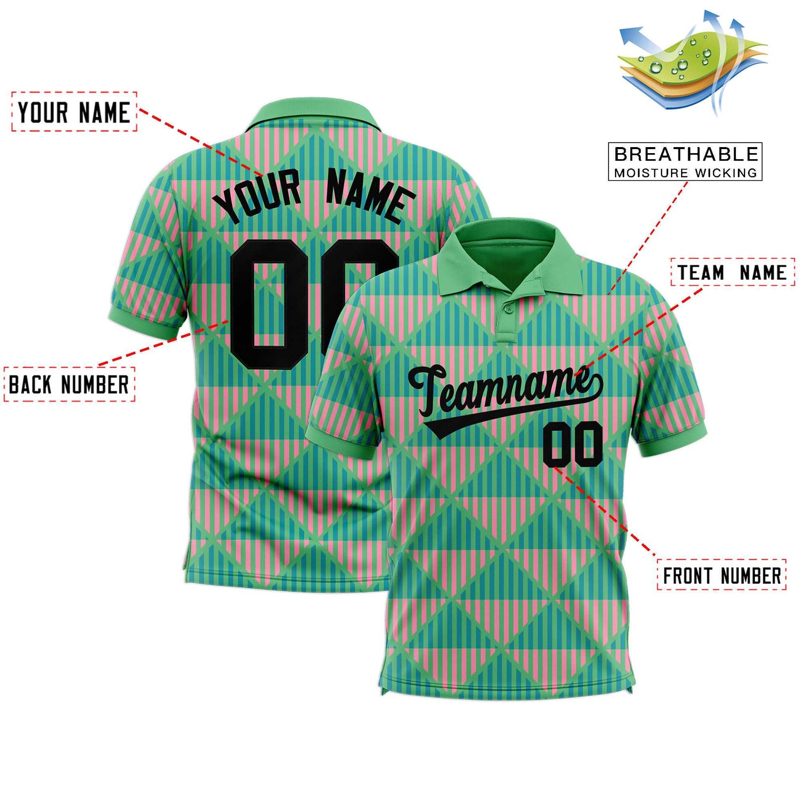 Custom Bright Green Lingge Sunshine Polo Shirts