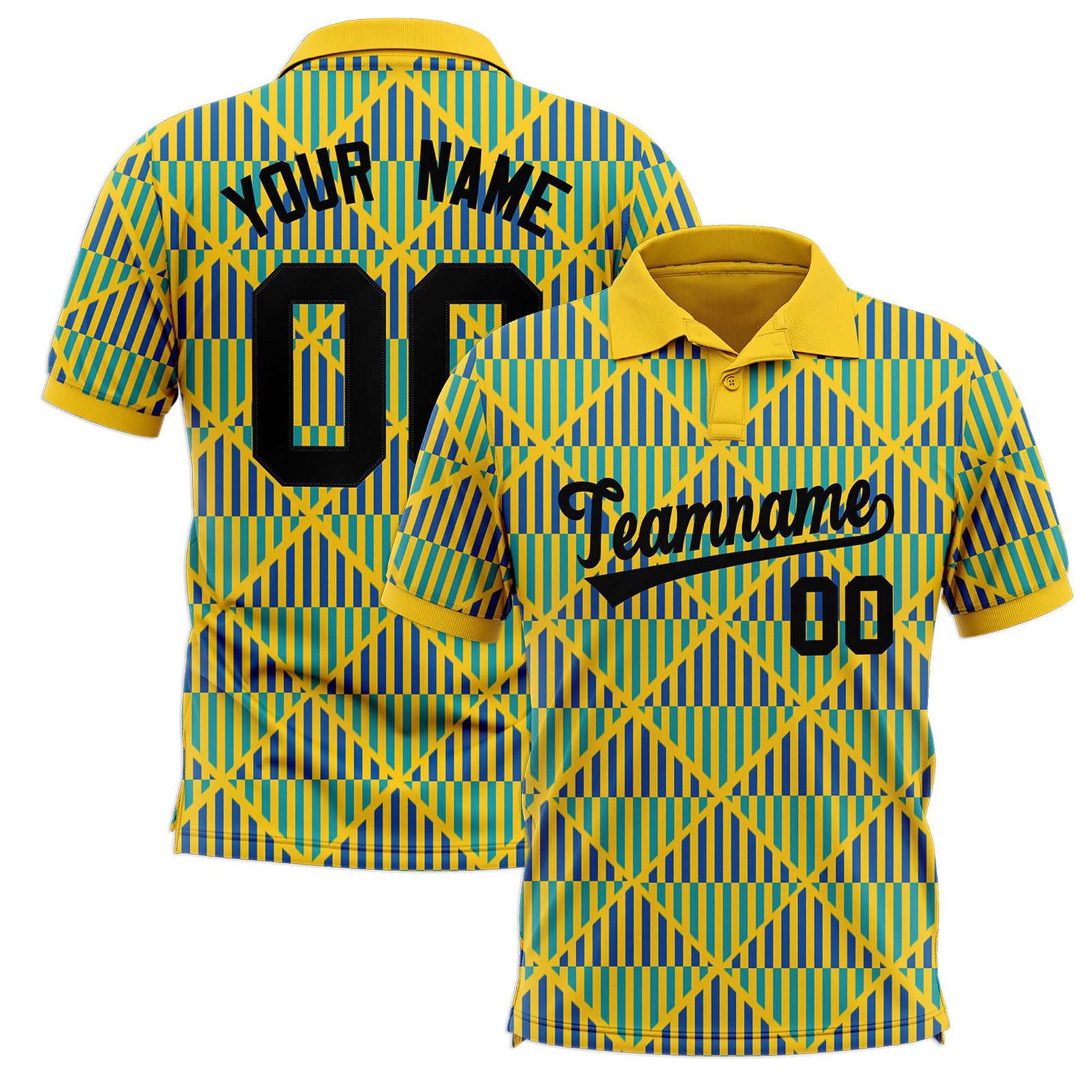 Custom Gold Lingge Sunshine Polo Shirts