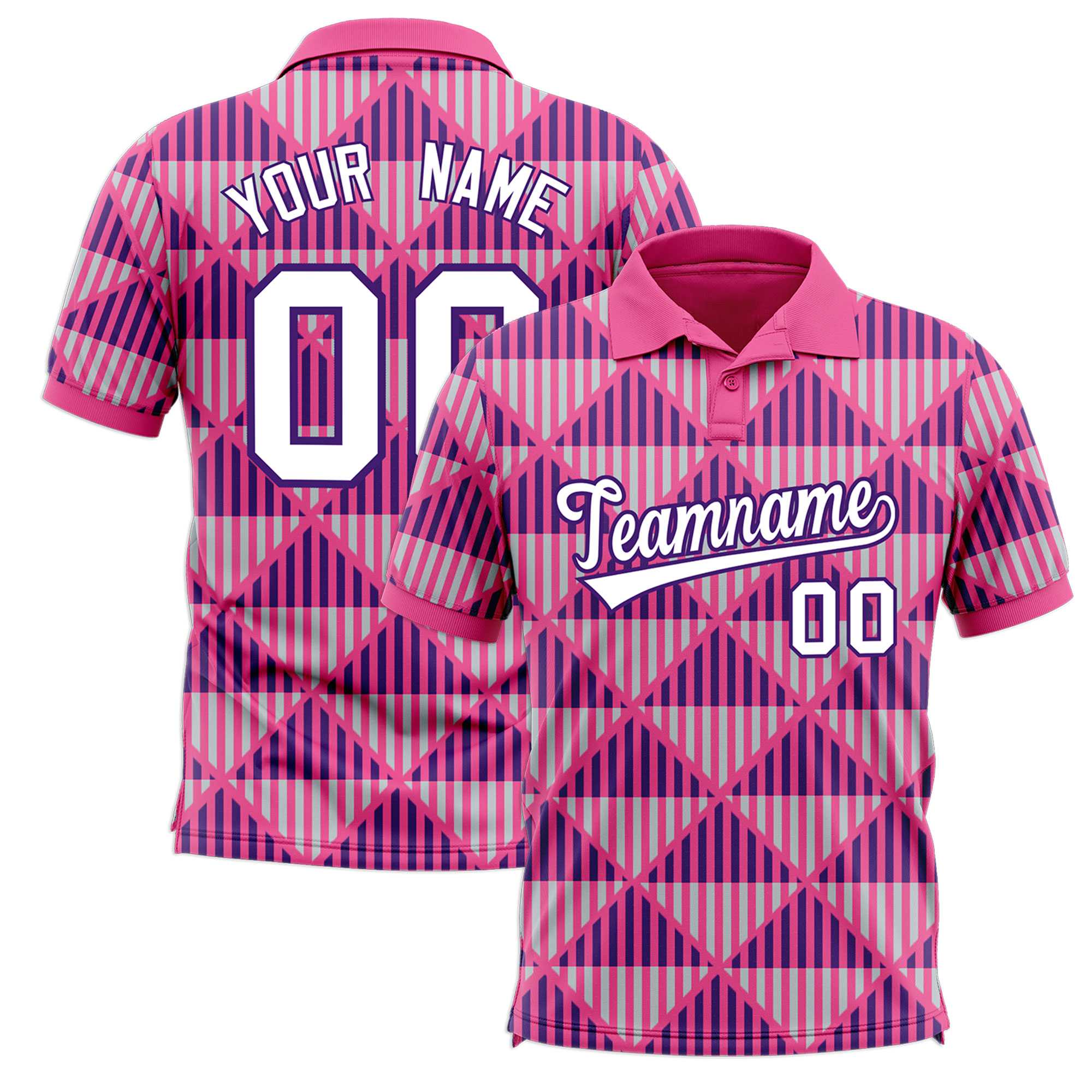 Custom Pink Lingge Sunshine Polo Shirts