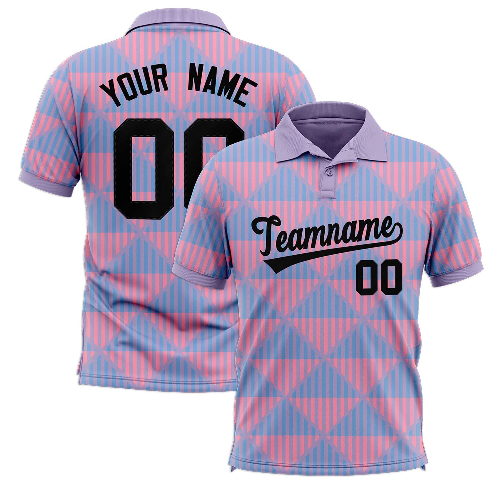 Custom Light Purple Lingge Sunshine Polo Shirts