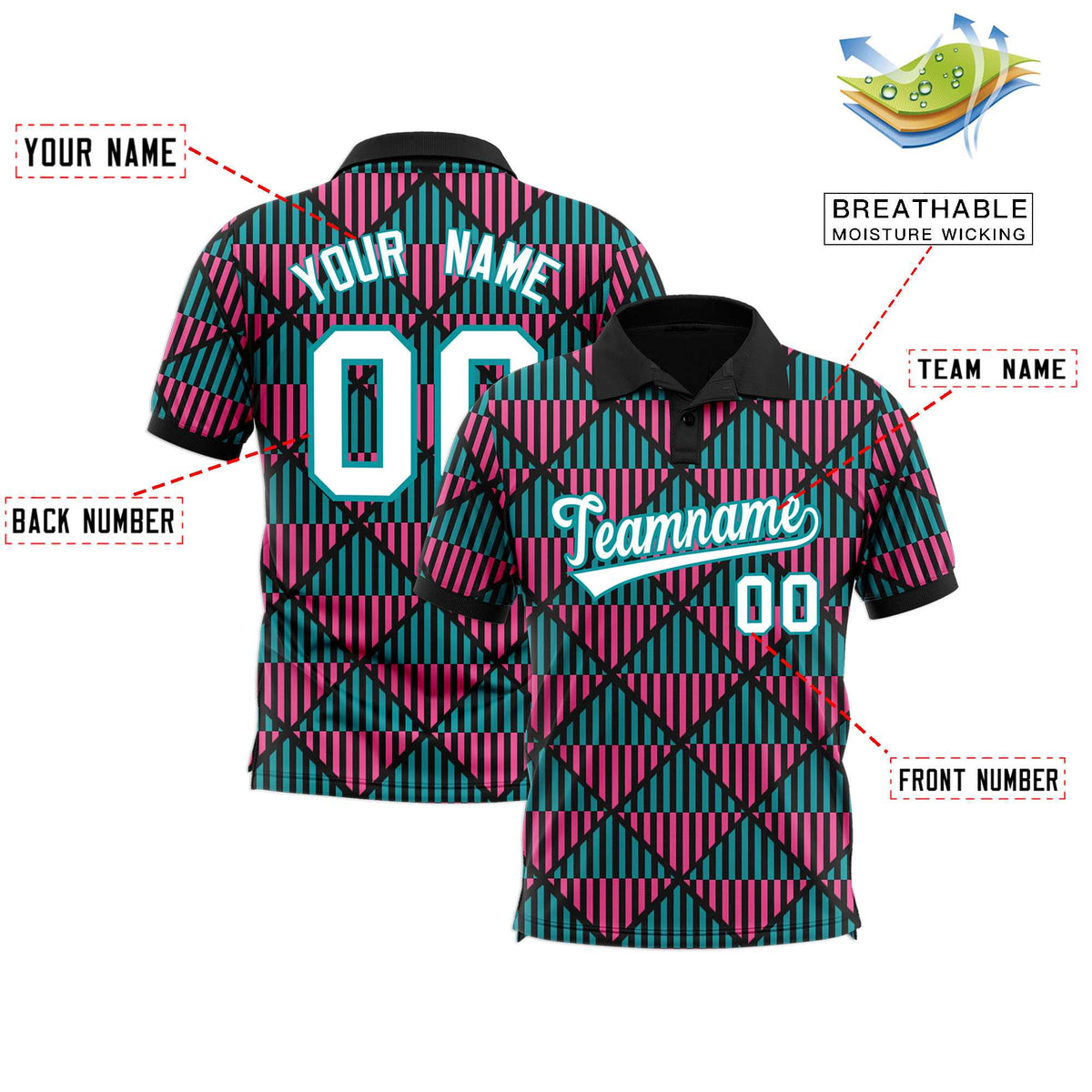 Custom Black Lingge Sunshine Polo Shirts