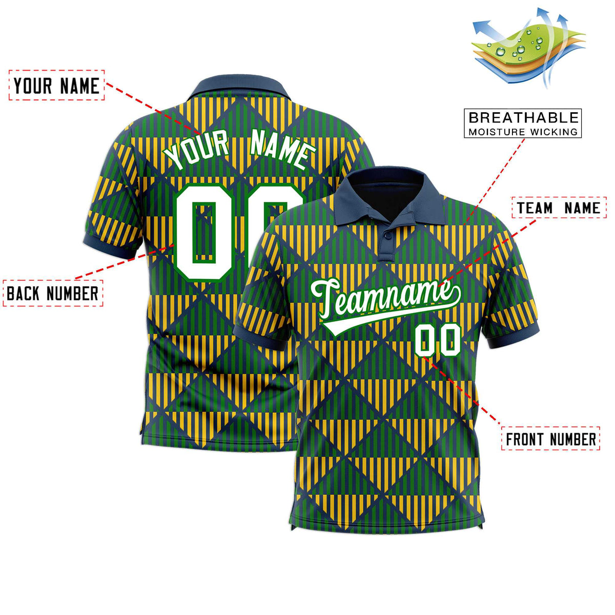 Custom Midnight Blue Lingge Sunshine Polo Shirts