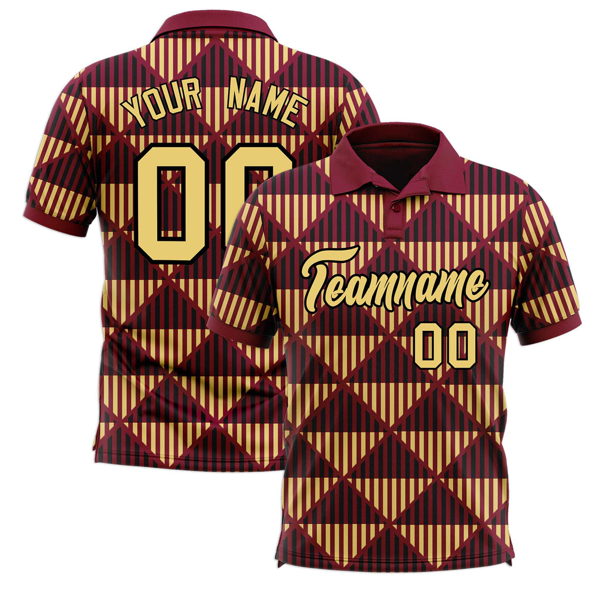 Custom Crimson Lingge Sunshine Polo Shirts