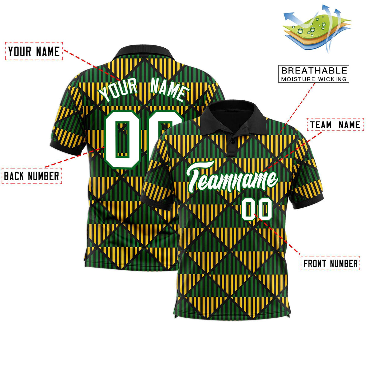 Custom Black Lingge Sunshine Polo Shirts