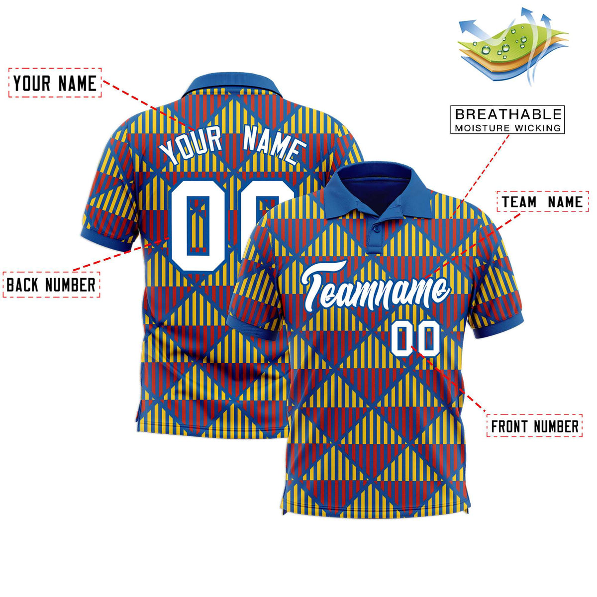 Custom Royal Lingge Sunshine Polo Shirts