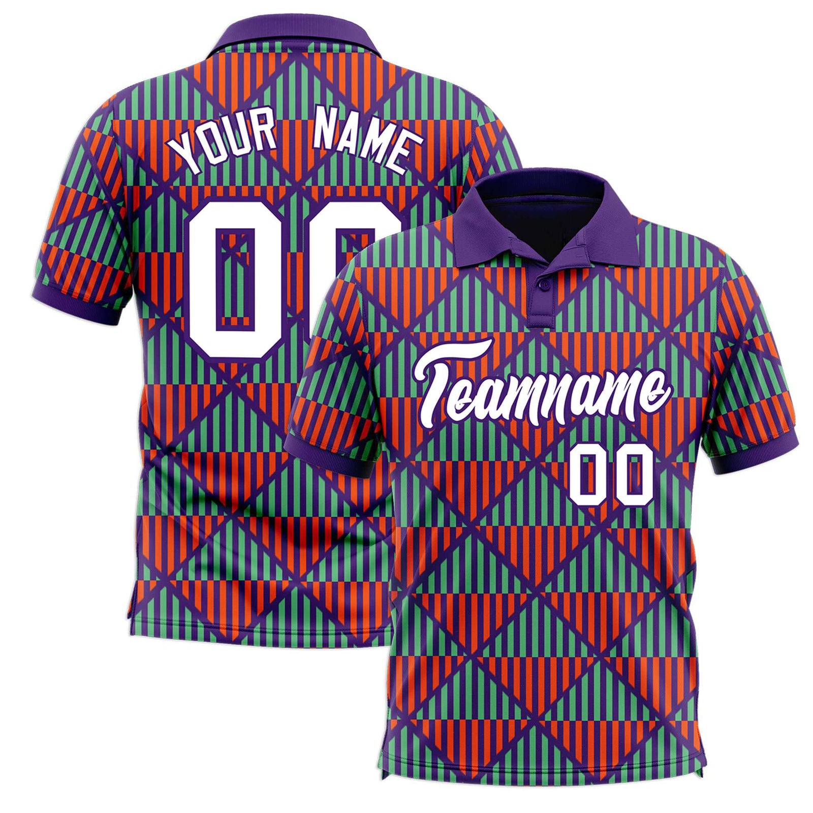 Custom Purple Lingge Sunshine Polo Shirts