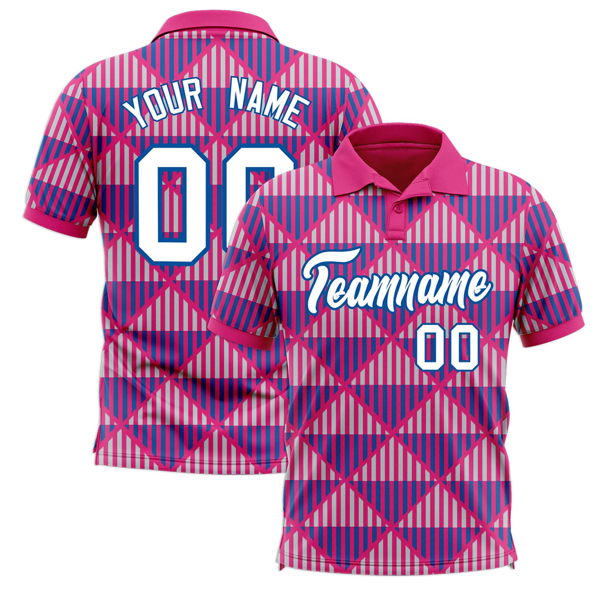 Custom Pink Lingge Sunshine Polo Shirts