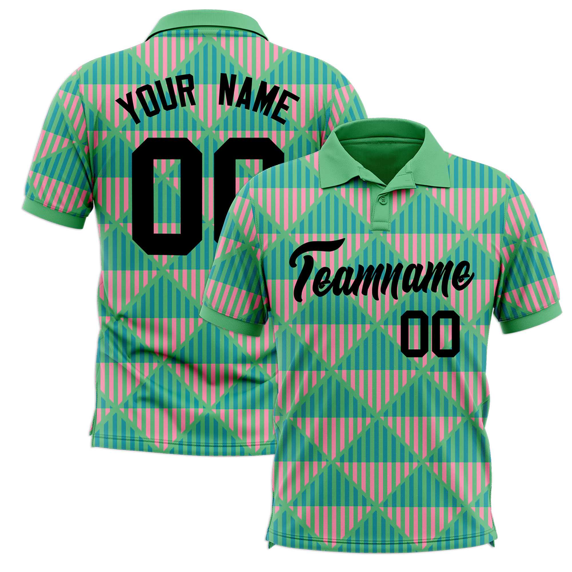 Custom Bright Green Lingge Sunshine Polo Shirts