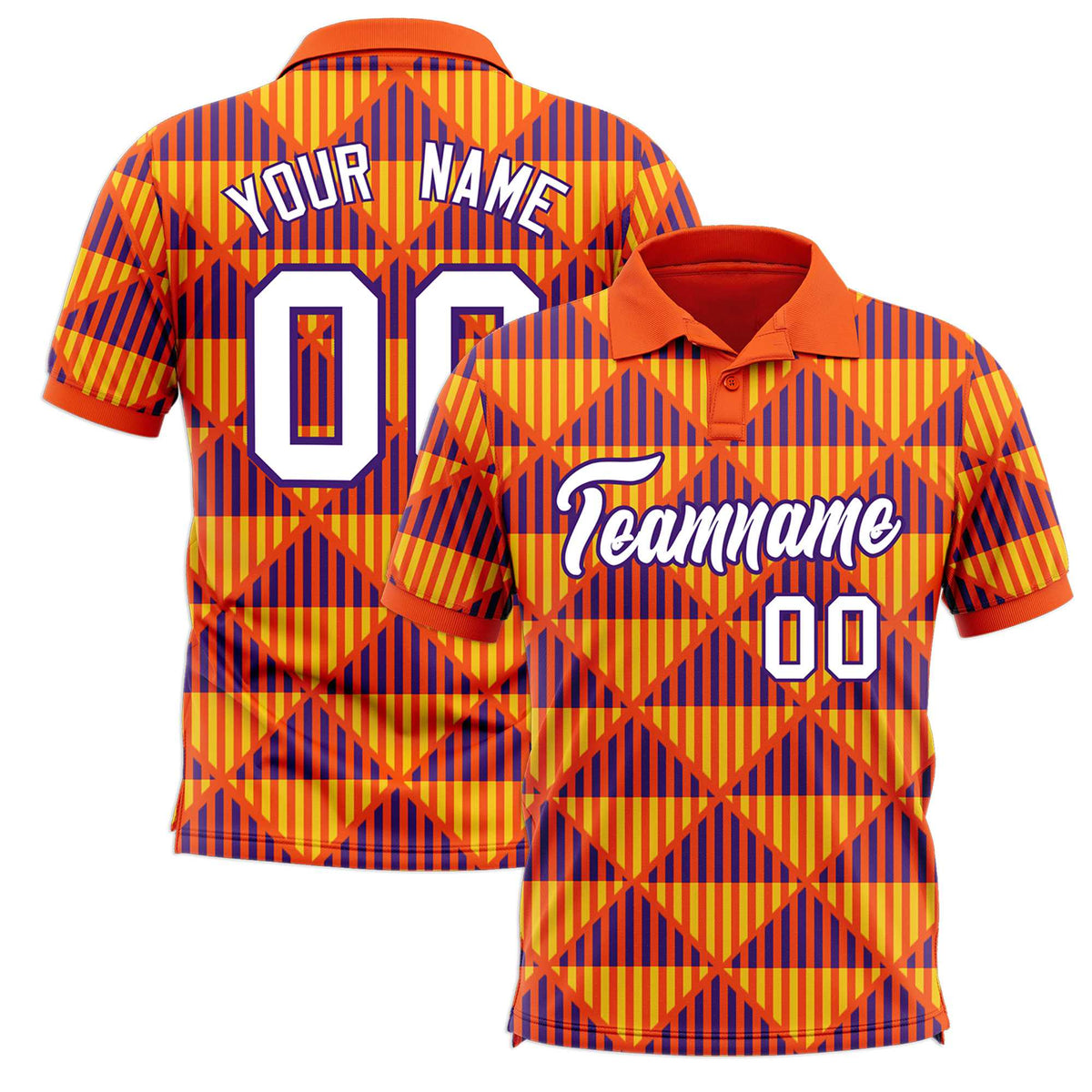 Custom Orange Lingge Sunshine Polo Shirts