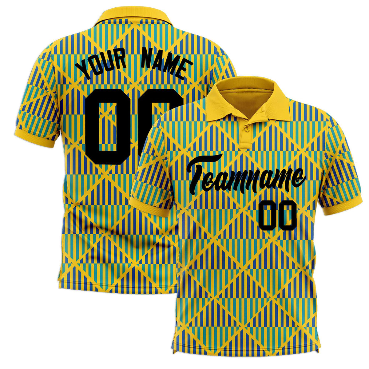 Custom Gold Lingge Sunshine Polo Shirts