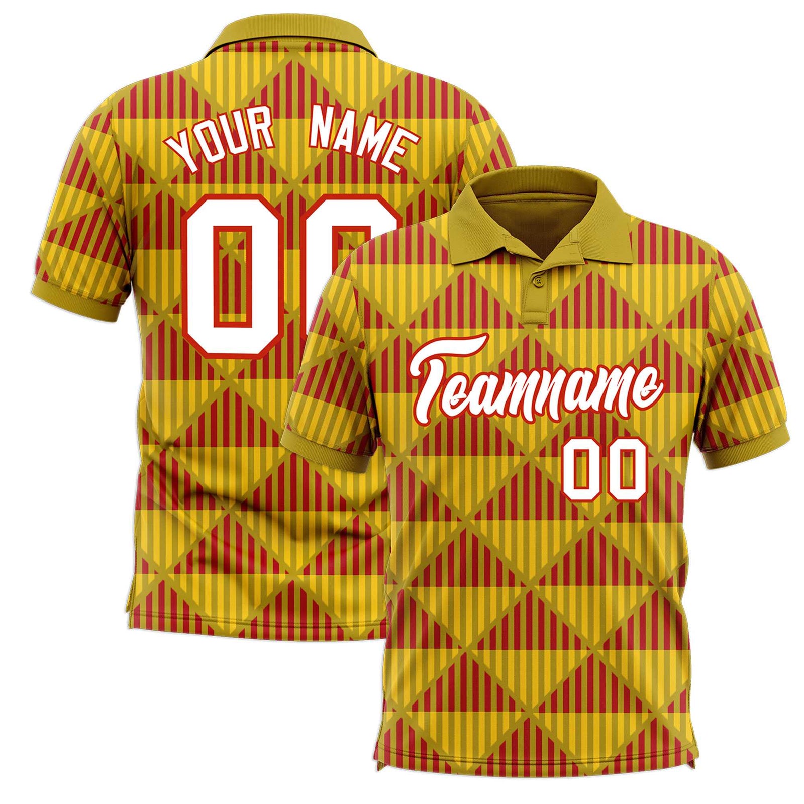 Custom Old Gold Lingge Sunshine Polo Shirts