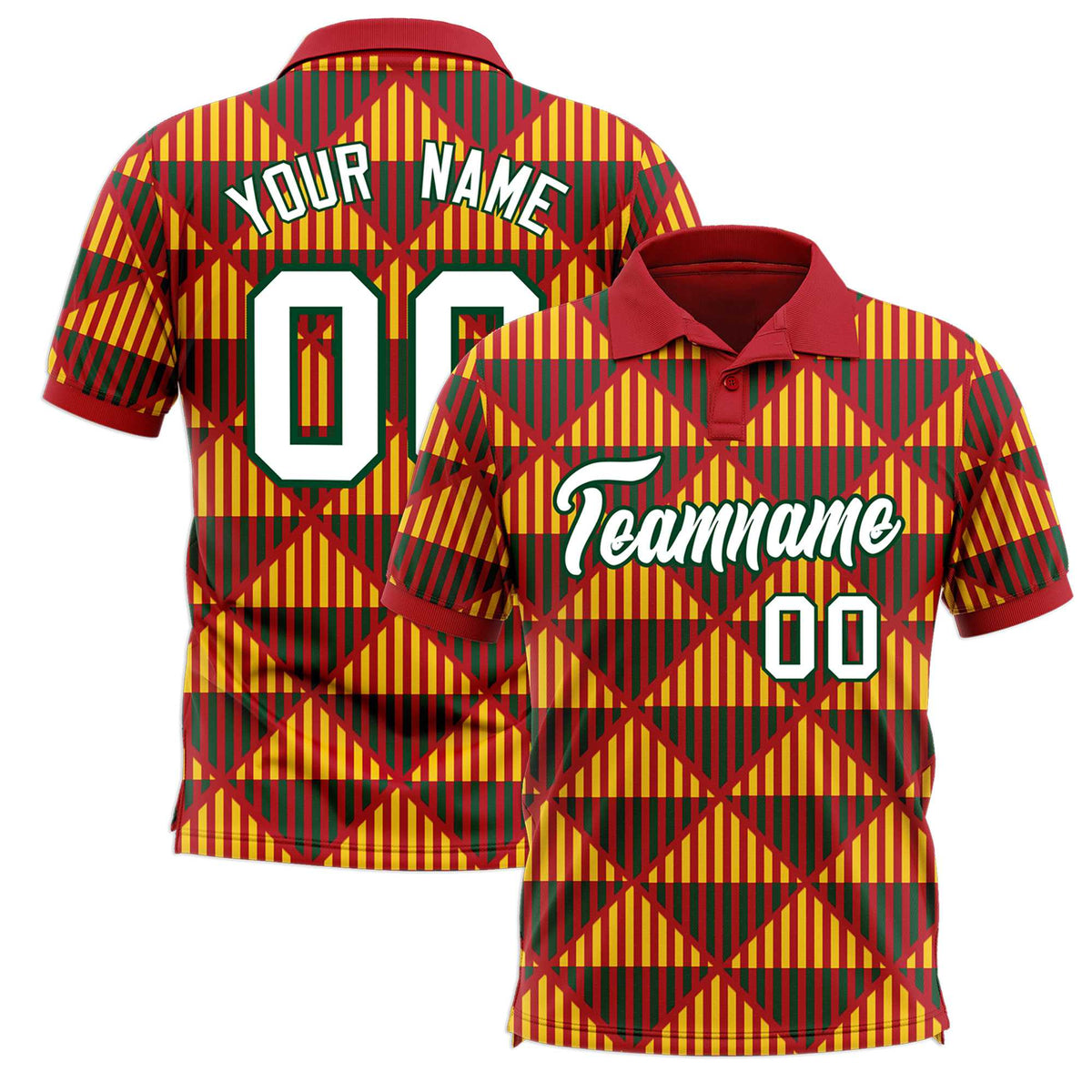 Custom Red Lingge Sunshine Polo Shirts