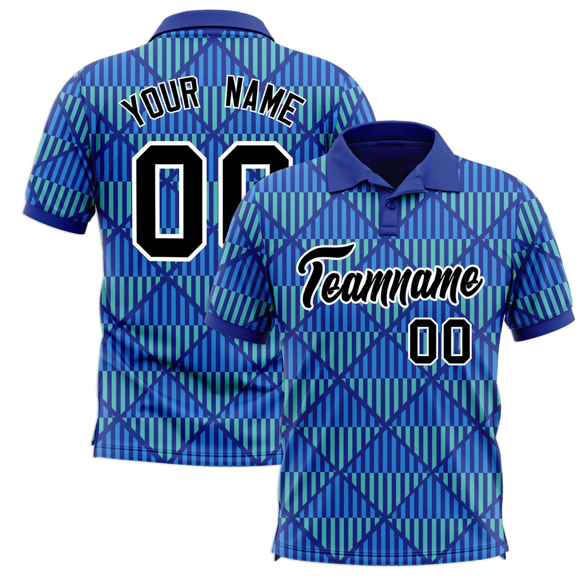 Custom Royal Blue Lingge Sunshine Polo Shirts