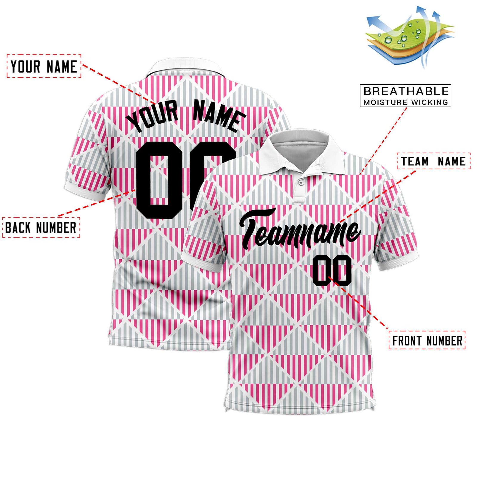 Custom White Lingge Sunshine Polo Shirts