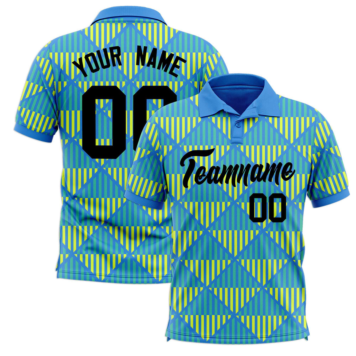 Custom Powder Blue Lingge Sunshine Polo Shirts