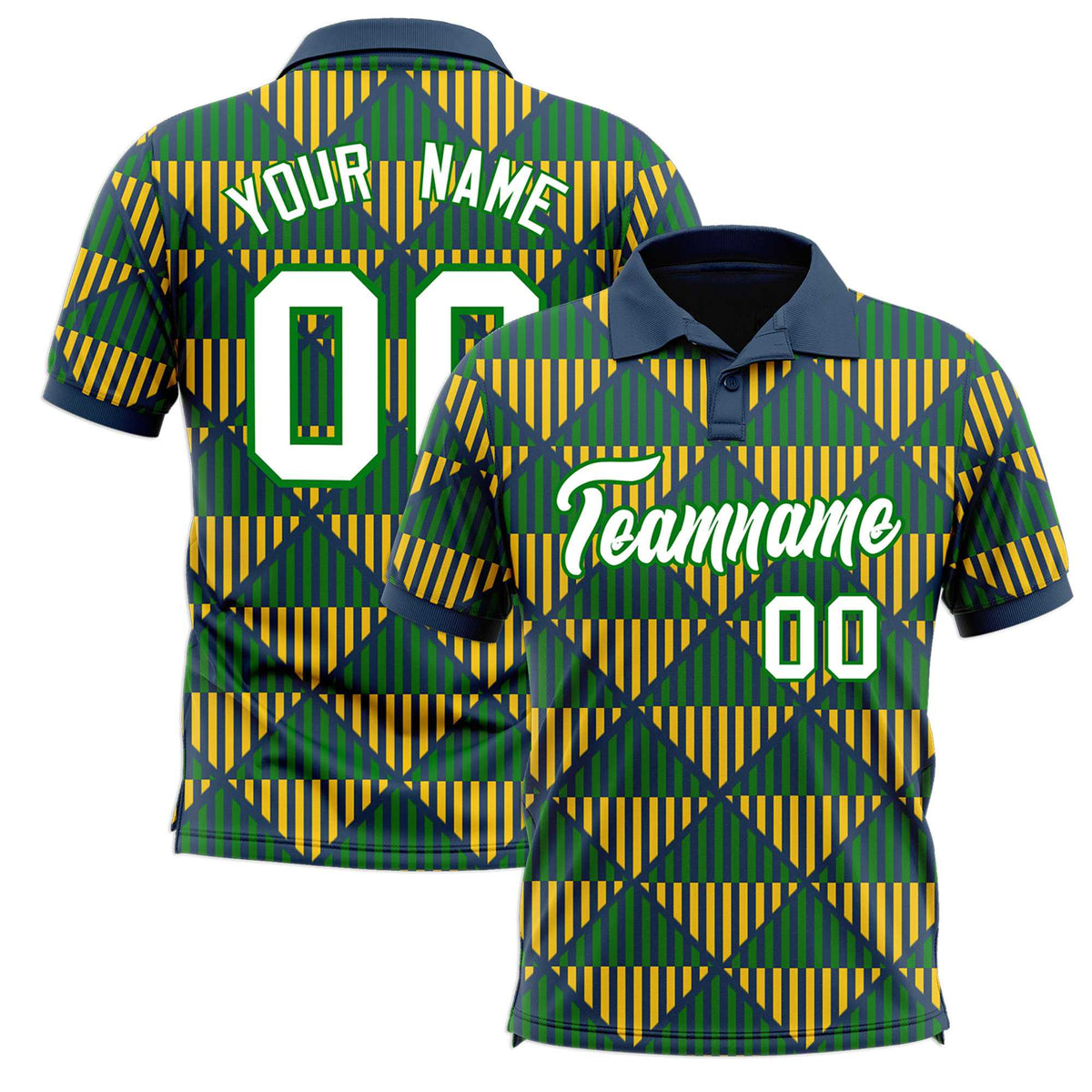 Custom Midnight Blue Lingge Sunshine Polo Shirts