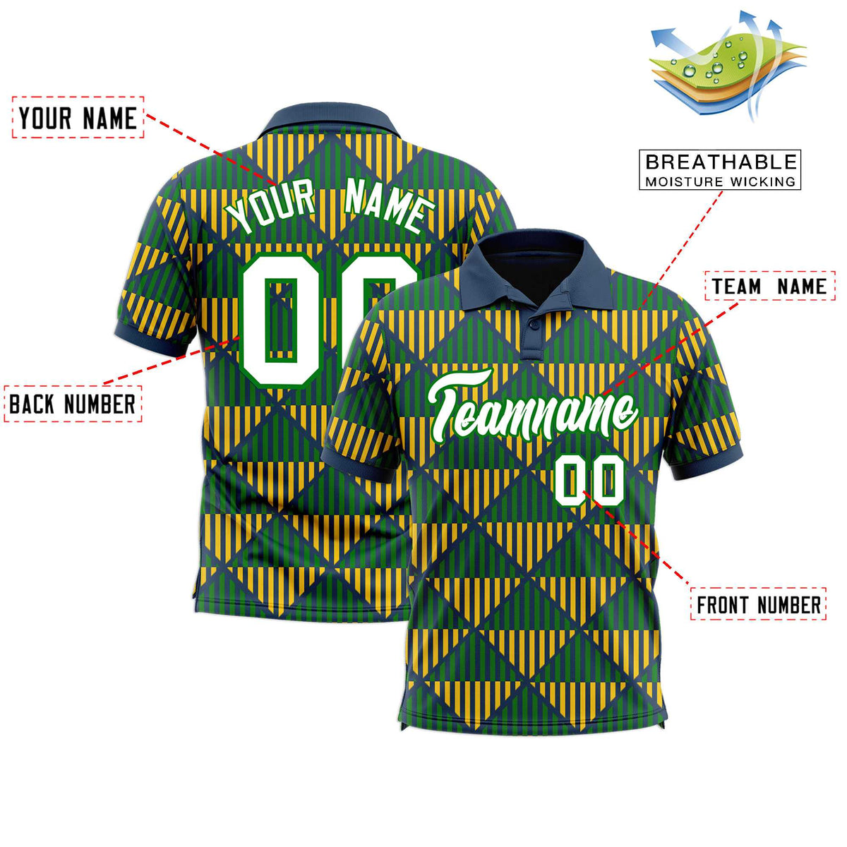 Custom Midnight Blue Lingge Sunshine Polo Shirts