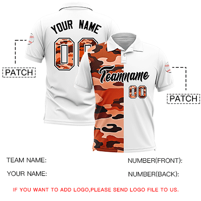 Custom White Camo Split Fashion Authentic Performance Polo Shirt