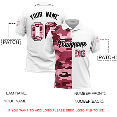 Custom White Camo Split Fashion Authentic Performance Polo Shirt