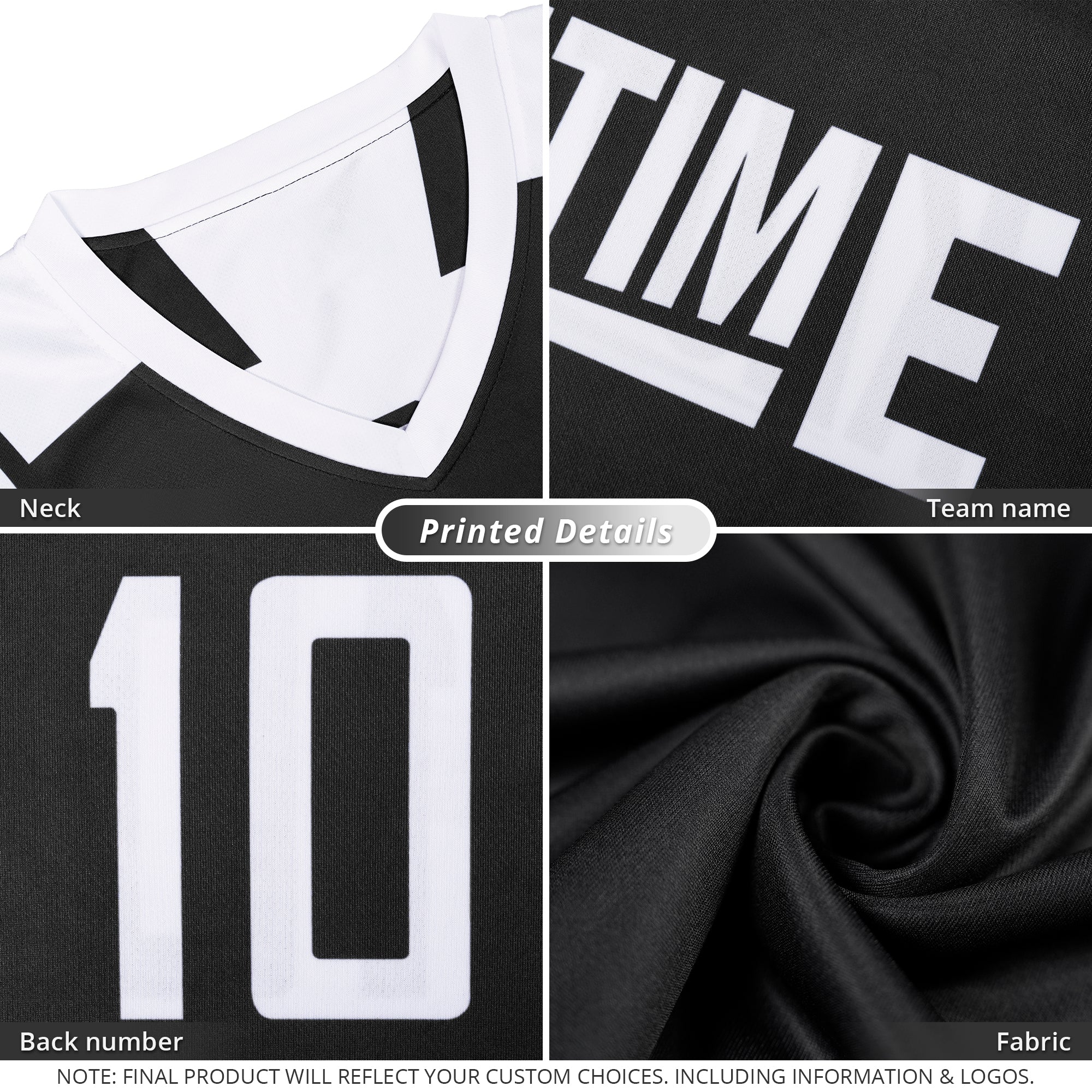 Custom Black White Double Side Sets Personalized Basketball Jersey