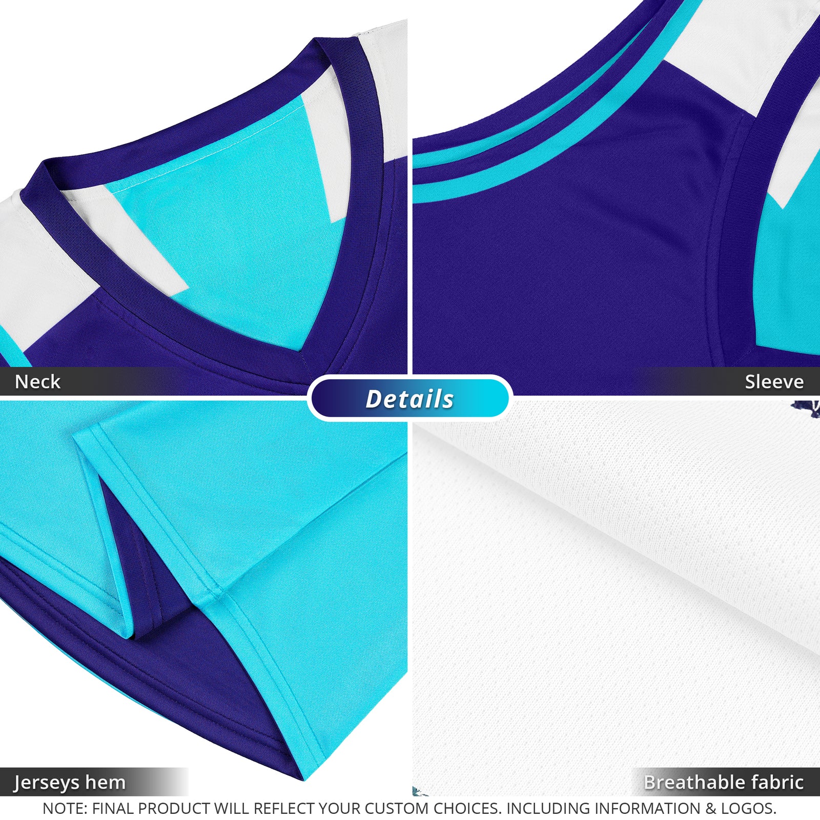 Custom Purple Aqua Double Side Sets Personalized Basketball Jersey