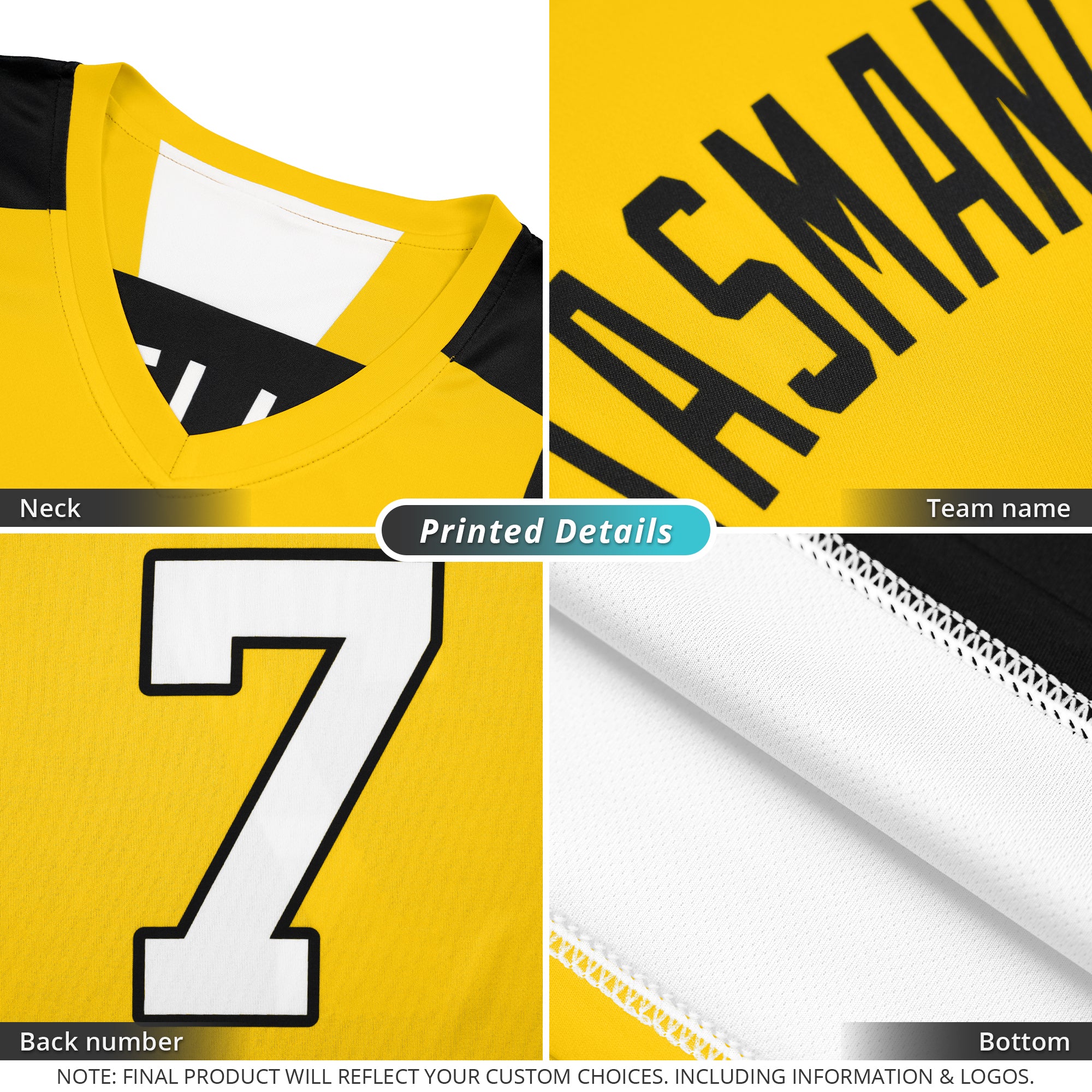 Custom Black Yellow Double Side Sets Men Basketball Jersey
