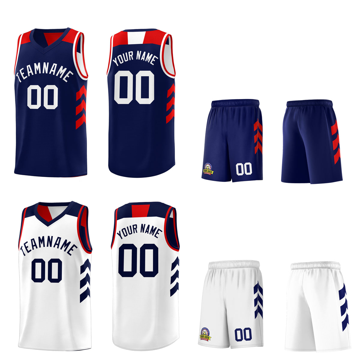Custom Navy White Reversible Double Side Tops Basketball Jersey