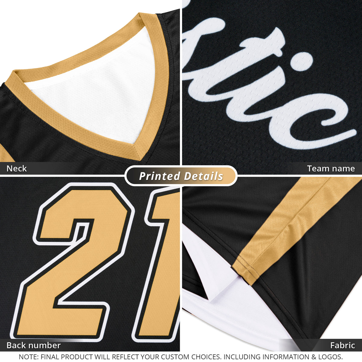 Custom Black White -Khaki Double Side Tops Basketball Jersey