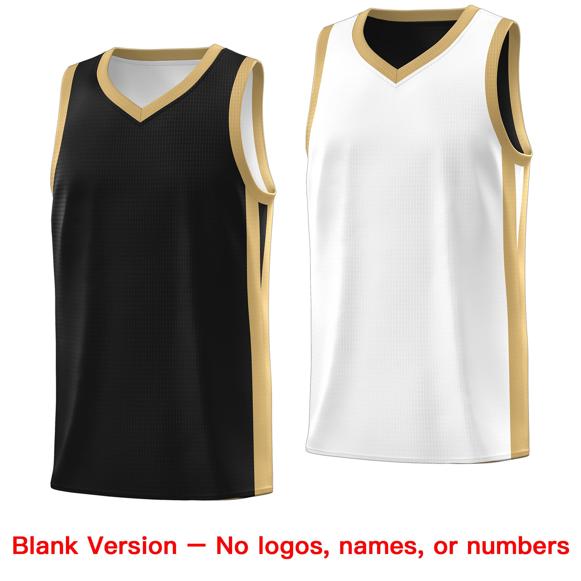 Custom Black White -Khaki Double Side Tops Basketball Jersey