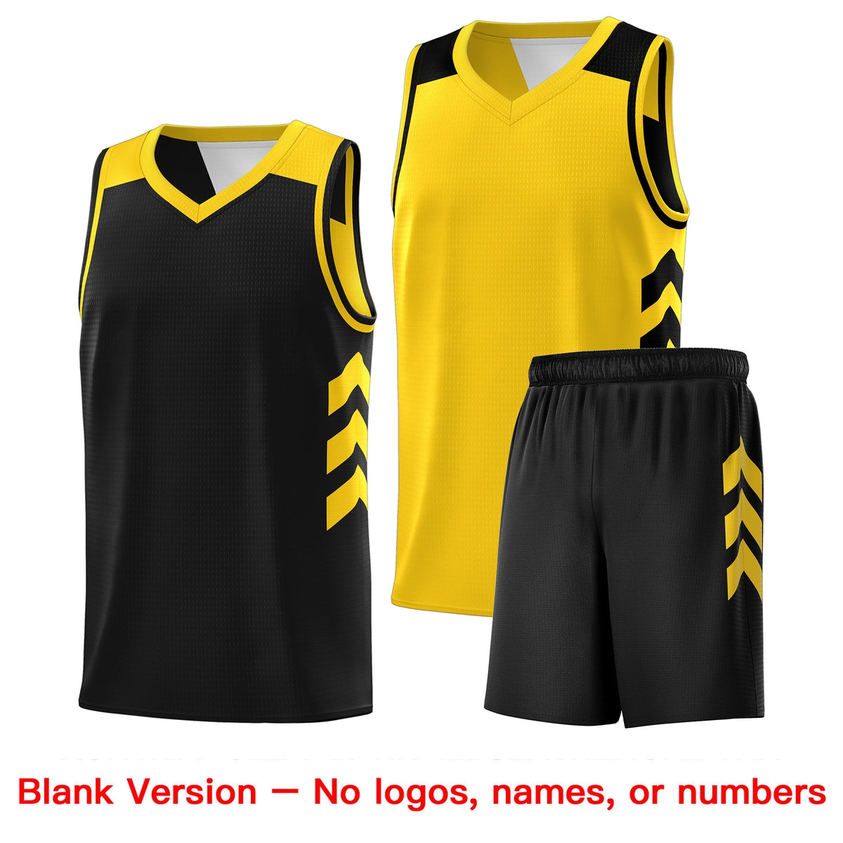 Custom Black Yellow Double Side Sets Design Sportswear Basketball Jersey