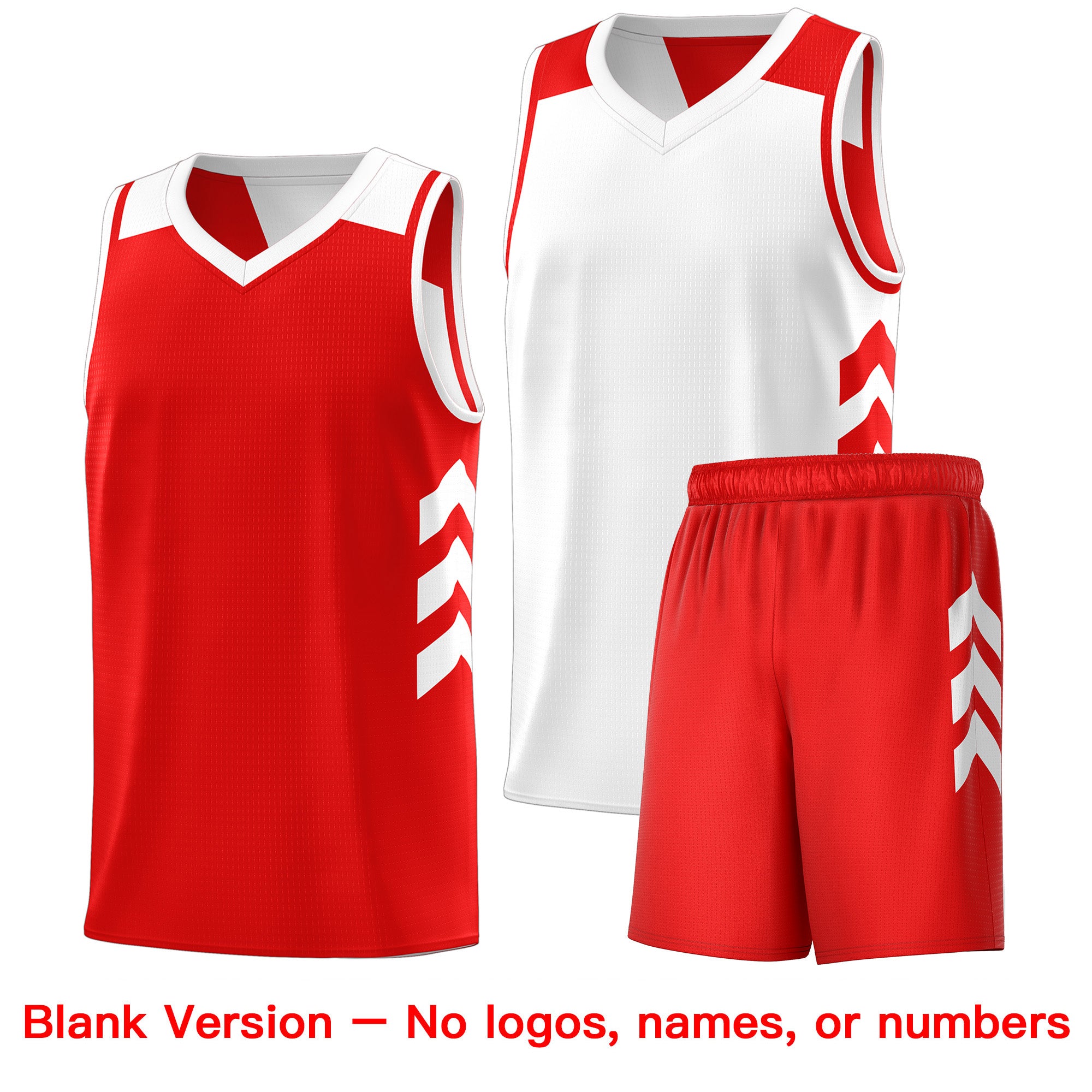 Custom Red White Double Side Sets Personalized Basketball Jersey
