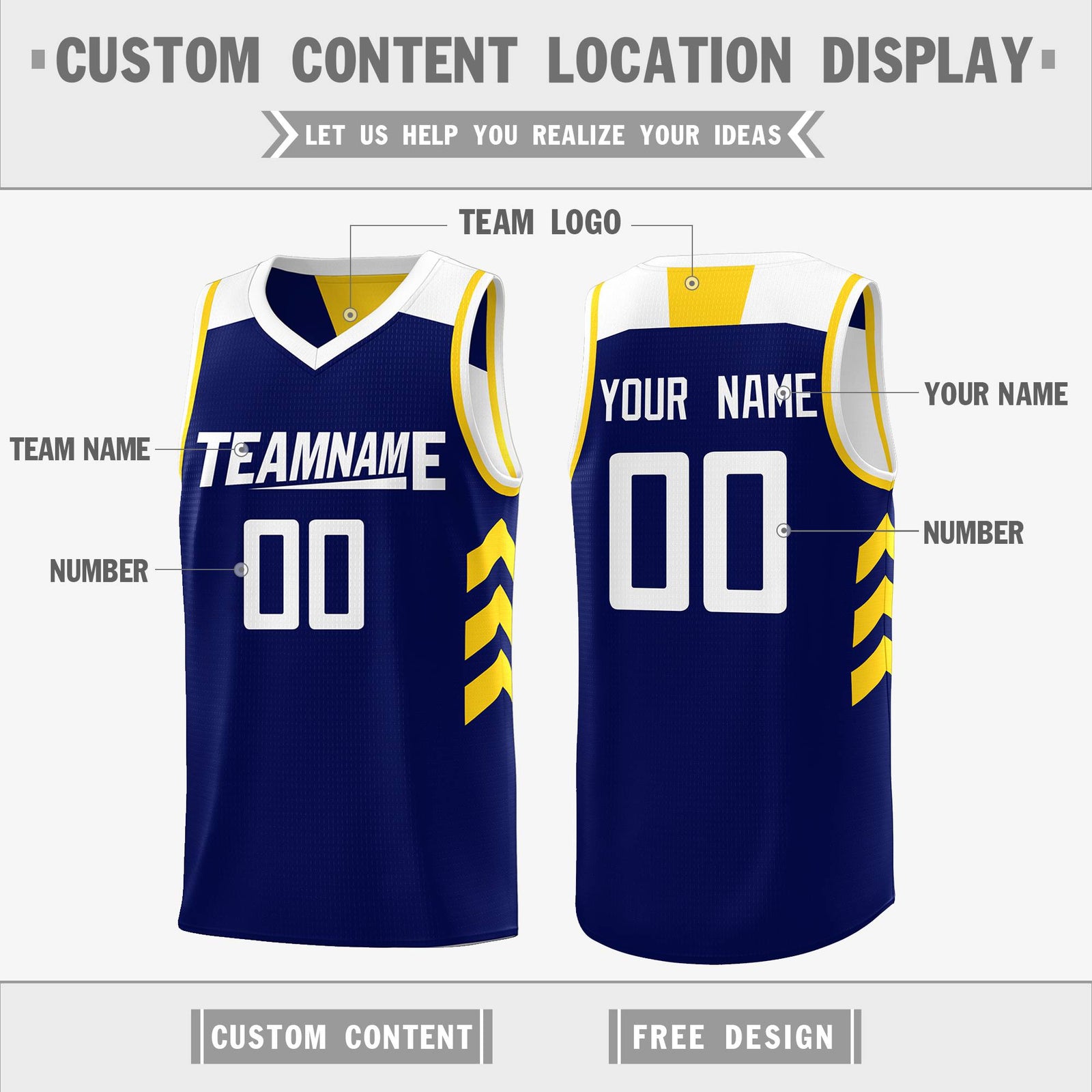 Custom Navy White Reversible Double Side Tops Basketball Jersey