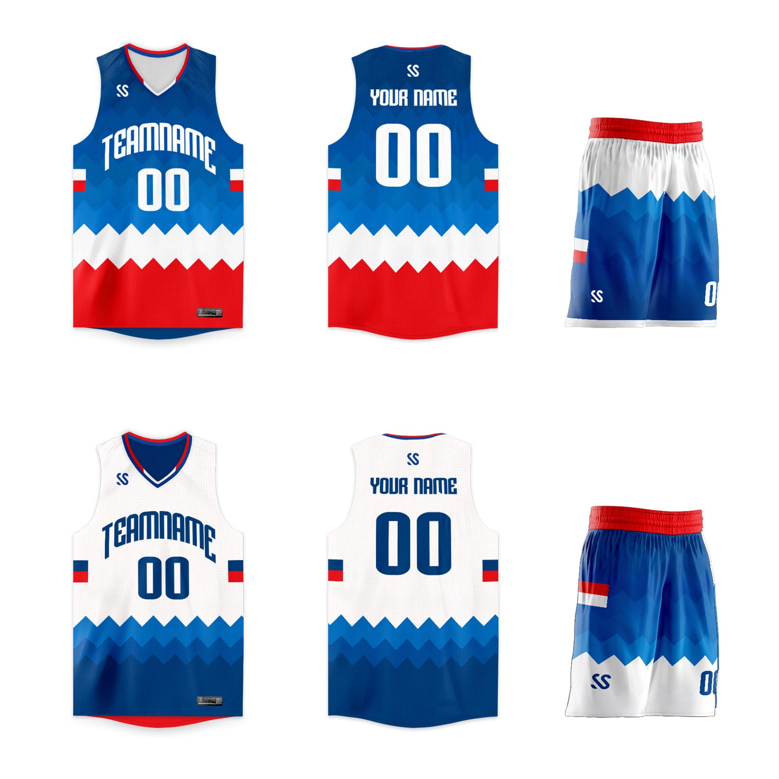 Custom Navy White-Red Double Side Sets Sportswear Basketball Jersey