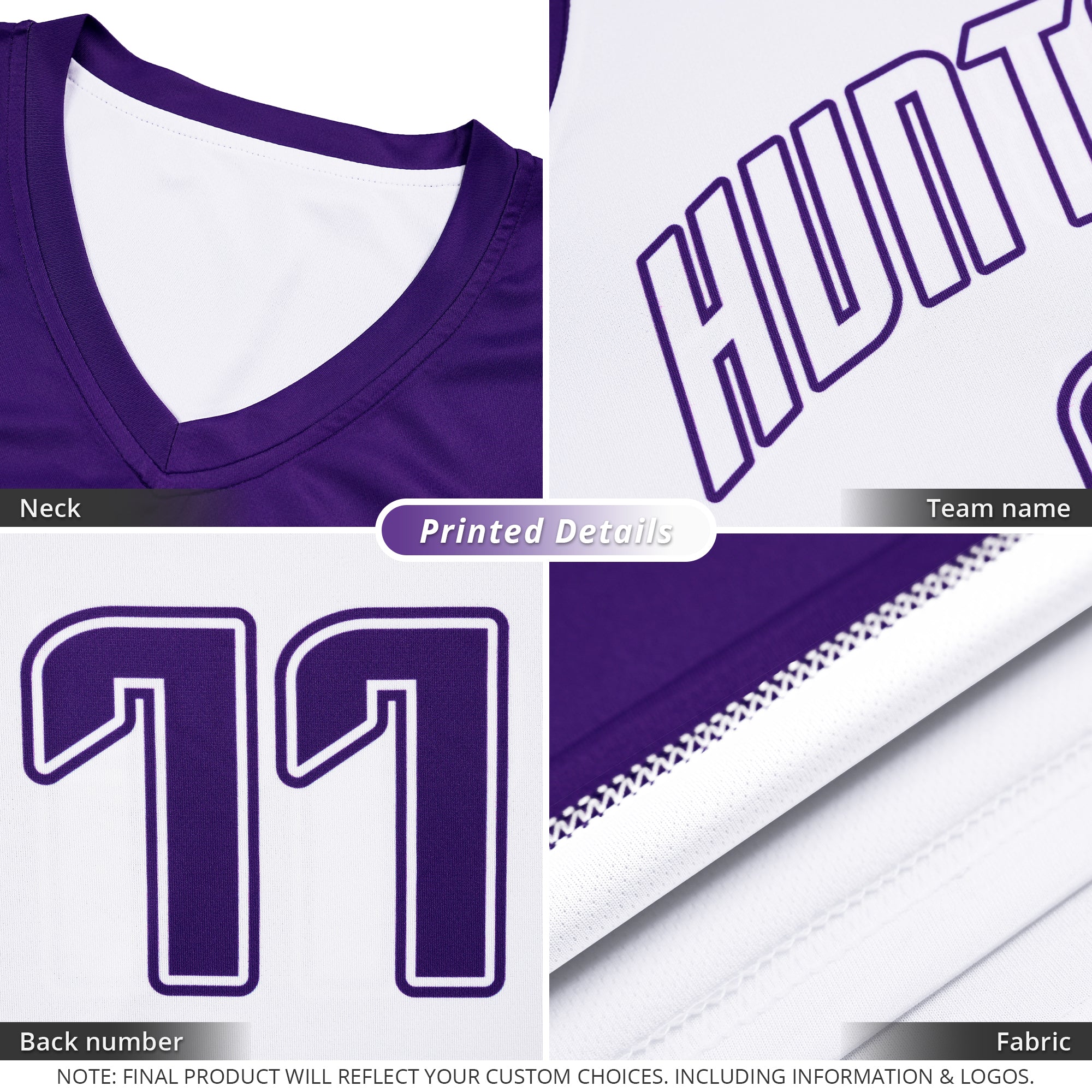 Custom Purple White Double Side Tops Basketball Jersey